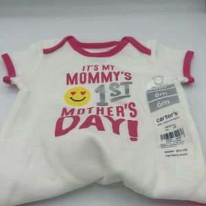 Carter's White and Pink Bodysuit